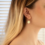 925 Sterling Silver Round Circle Initial Letter Earrings