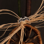 925 Sterling Silver Enamel Black Bat Studs