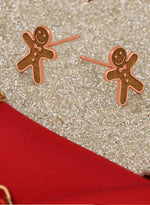 925 Sterling Silver Christmas Gingerbread Studs
