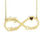 925 Sterling Silver Infinity Necklace With Names