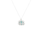 925 Sterling Silver Enamel Hand-Painted Lotus