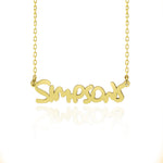 925 Sterling Silver The Simpsons Font Name Necklace