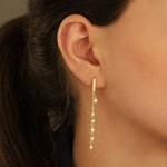 925 Sterling Silver Threader Stars Hoop Earring(Zi̇nci̇ri̇ Cs40108)