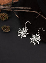 925 Sterling Silver Spider Web Earrings