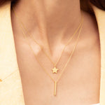 925 Sterling Silver Star And Bar Layet Necklace