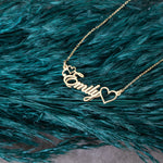 925 Sterling Silver Heart Name Necklace ,
