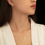 925 Sterling Silver Initial Necklace With Heart