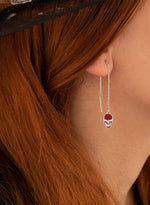 925 Sterling Silver Enamel Skull Earrings