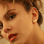 925 Sterling Silver Hi̇lal Şekli̇nde Ear Jacket Star Earrings