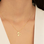 925 Sterling Silver Initial Necklace With Heart