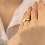 925 Sterling Silver Hexagon Signet Ring