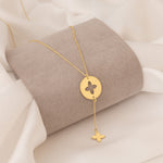 925 Sterling Silver Dangle Clover Necklace