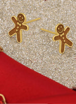 925 Sterling Silver Christmas Gingerbread Studs