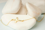 925 Sterling Silver Personalized Sideways Cross Name Necklace