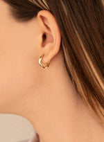 925 Sterling Silver Kalin, Zigzagli/Dalgali Hoop Earrings