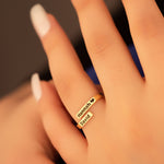 925 Sterling Silver Adjustable Two Name Wrap Ring