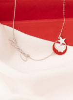 925 Sterling Silver K.Atatürk Atatürk Silüetli Crescent & Star