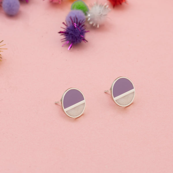 925 Sterling Silver Two Colours Round Threader Earrings
