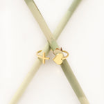 925 Sterling Silver Cross & Heart Open Ring