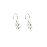 925 Sterling Silver 14K Solid Gold Diamond Shaped Hexagon Dangle