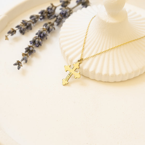 925 Sterling Silver Cross Name Necklace,