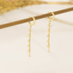 925 Sterling Silver Threader Stars Hoop Earring(Zi̇nci̇ri̇ Cs40108)
