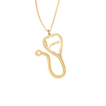 925 Sterling Silver Stethoscope Name Necklace