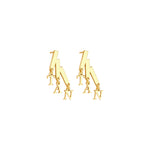 925 Sterling Silver Personalized Tiny 3 Initials Earring