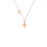 925 Sterling Silver Initial Pole Star Necklace