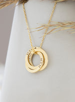 925 Sterling Silver Personalized Circles Necklace 2 Hoop