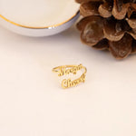 925 Sterling Silver İki Personalized Custom Name Ring