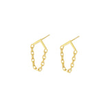 925 Sterling Silver Figaro Chain Triangle Stud Earring,
