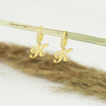 925 Sterling Silver Dangle Initial Earring 95