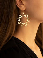925 Sterling Silver Hoop Sun Earring