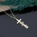 925 Sterling Silver Custom Name Cross Necklace