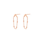 925 Sterling Silver Figaro Chain Triangle Stud Earring,