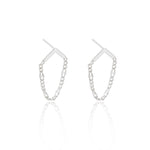 925 Sterling Silver Figaro Chain Triangle Stud Earring,