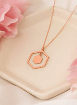 925 Sterling Silver Double Hexagon Pendant