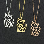 925 Sterling Silver Origami Cat Gold Necklace