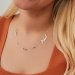 925 Sterling Silver Personalized Two Name Necklace With Heart