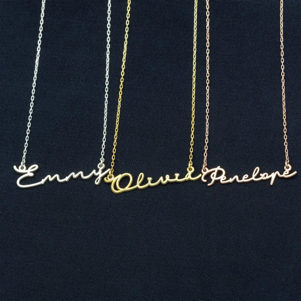 925 Sterling Silver Üç İsi̇mli̇ Necklace Autumn Font