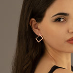 925 Sterling Silver Square Hoop Earrings 309