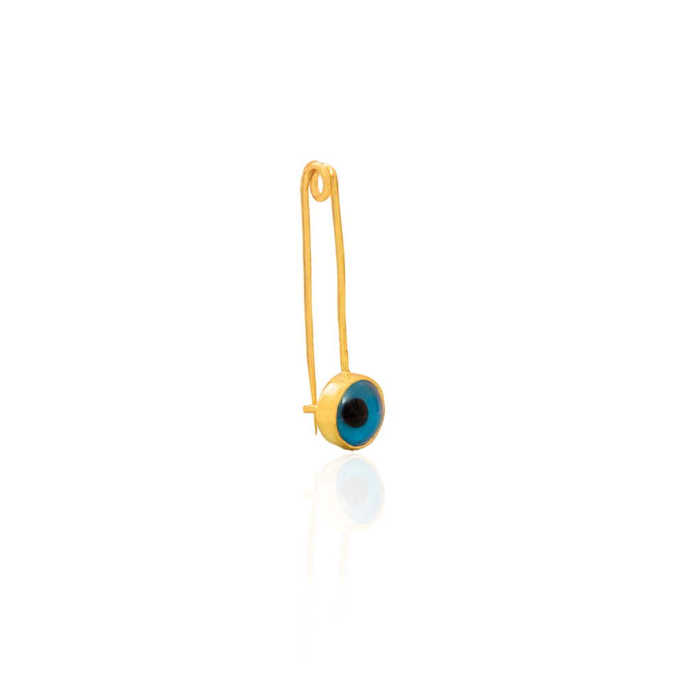 925 Sterling Silver Enamel Evil Eye Brooch