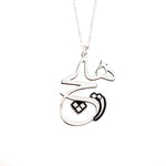 925 Sterling Silver Hat Sanatı Hiç Yazısı Necklace