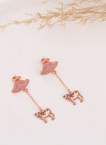 925 Sterling Silver Alien And Cow Earrings