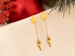 925 Sterling Silver Christmas Tree Dangle And Drope Earrings
