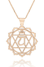 925 Sterling Silver Gold Heart Chakra Necklace