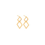 925 Sterling Silver Dangle Double Square Earrings