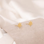 925 Sterling Silver Minimalist Boho Leaf Studs