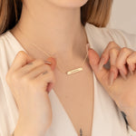 925 Sterling Silver Custom Engraved Bar Necklace